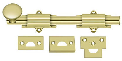 Deltana 8SB 8" Solid Brass Surface Bolt