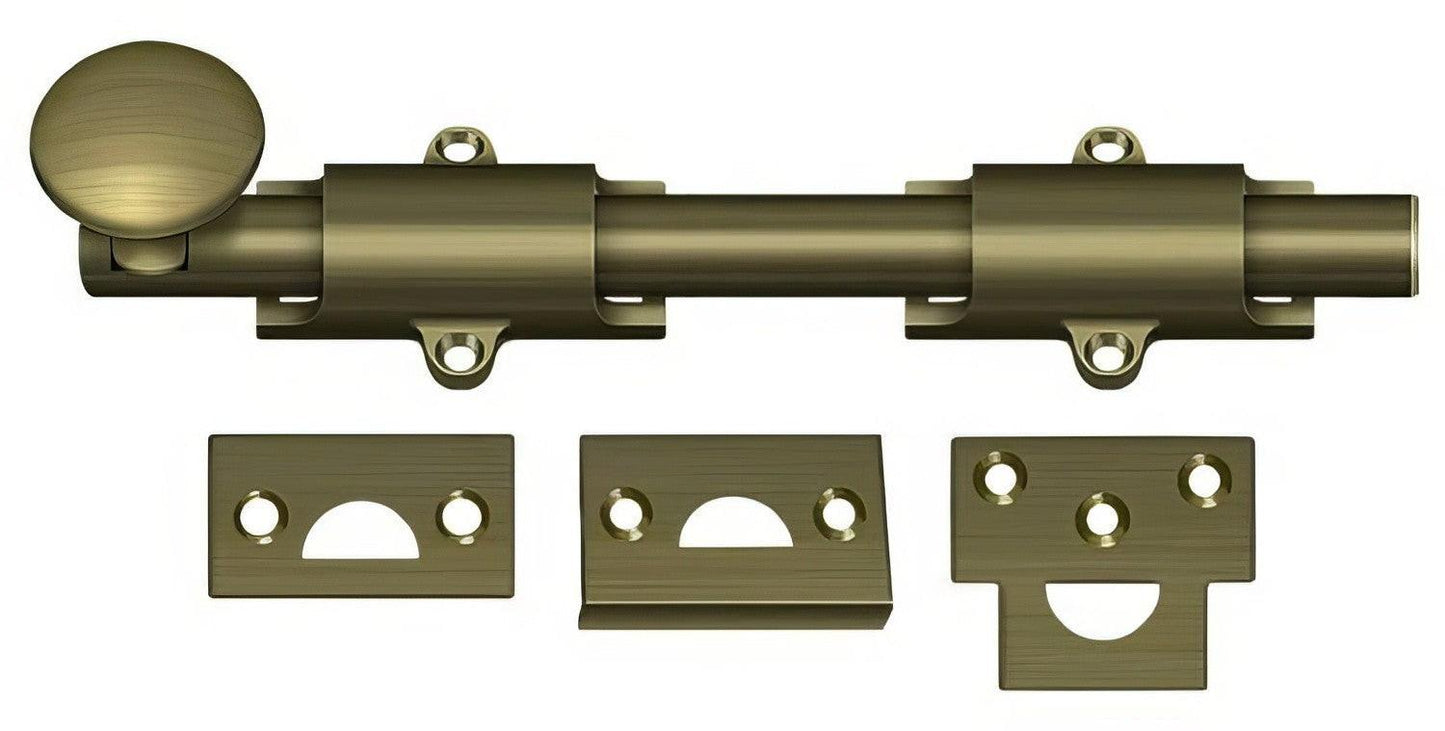 Deltana 8SB 8" Solid Brass Surface Bolt