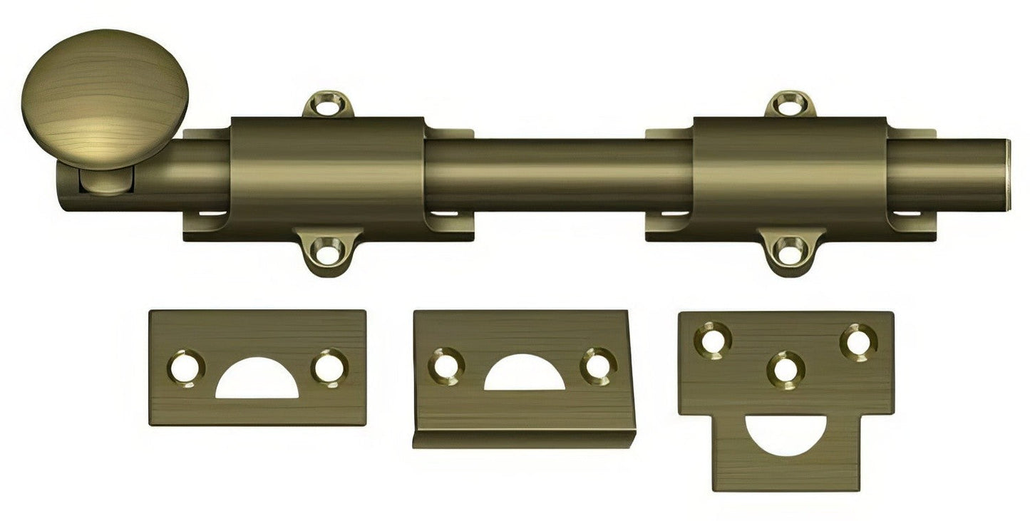 Deltana 8SB 8" Solid Brass Surface Bolt