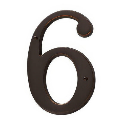 Baldwin 90676 Solid Brass House Number Six