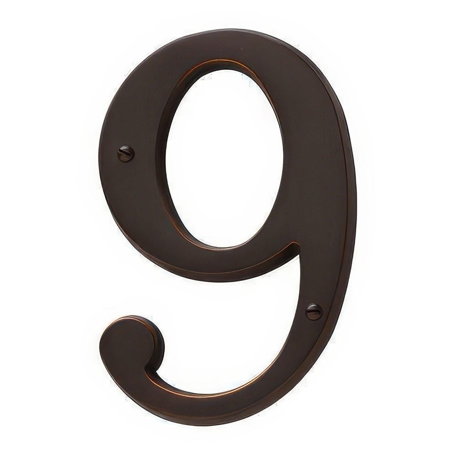 Baldwin 90679 Solid Brass House Number Nine.