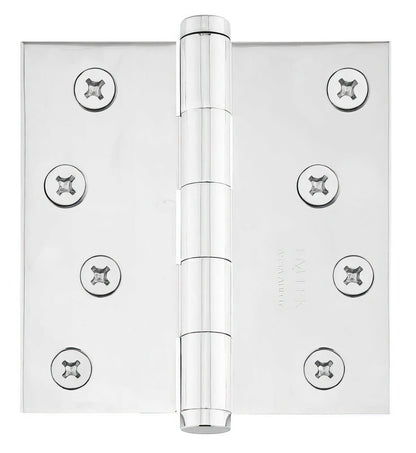 Emtek 4" x 4" Square Corner Plain Bearing Mortise Hinge - Pair