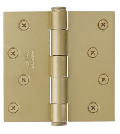 Emtek 4" x 4" Square Corner Plain Bearing Mortise Hinge - Pair