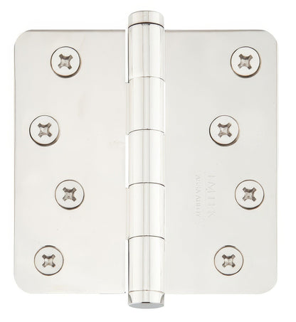 Emtek 91024US 4" x 4" Plain Bearing 1/4" Radius Corners Mortise Hinge - Pair