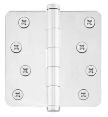 Emtek 91034US 4" x 4" Plated Steel Residential Duty 5/8" Radius Round Corner Plain Bearing Hinges - Pair