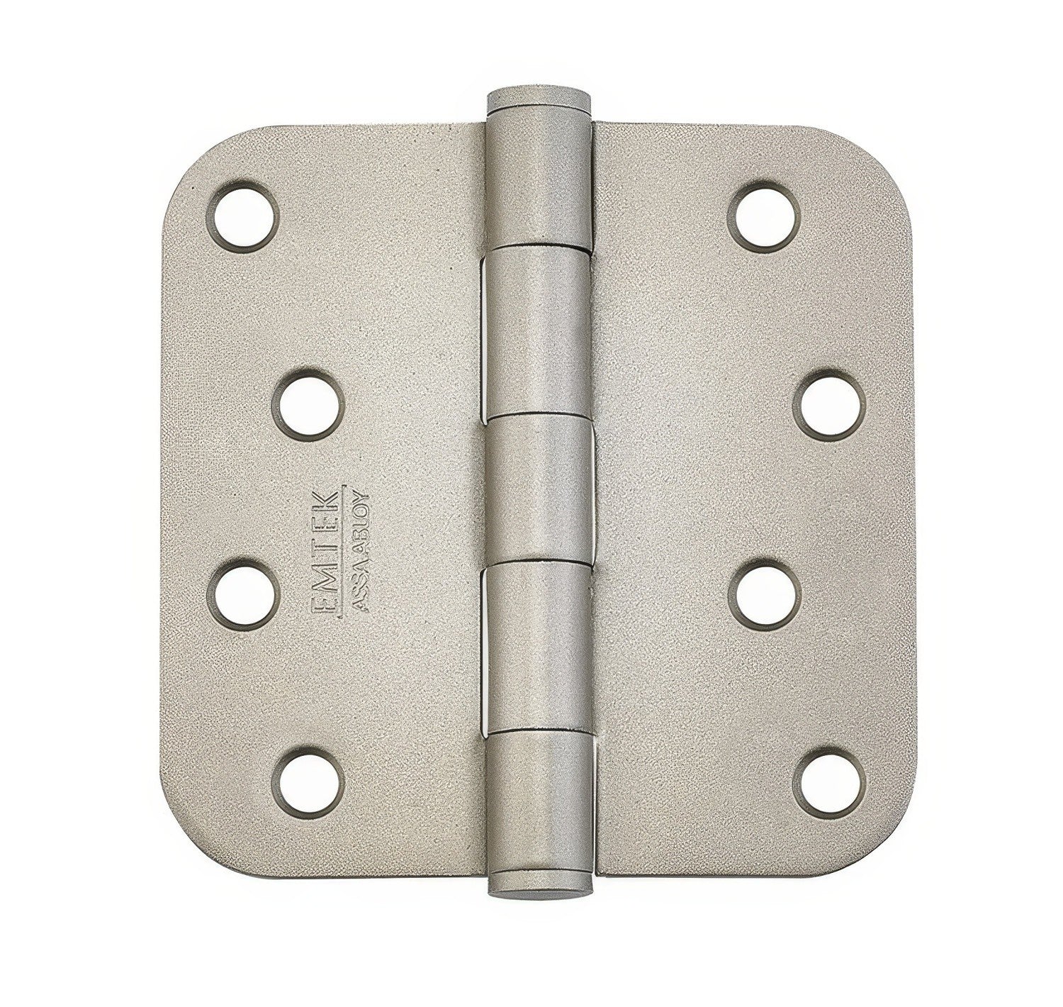Emtek 91034US 4" x 4" Plated Steel Residential Duty 5/8" Radius Round Corner Plain Bearing Hinges - Pair