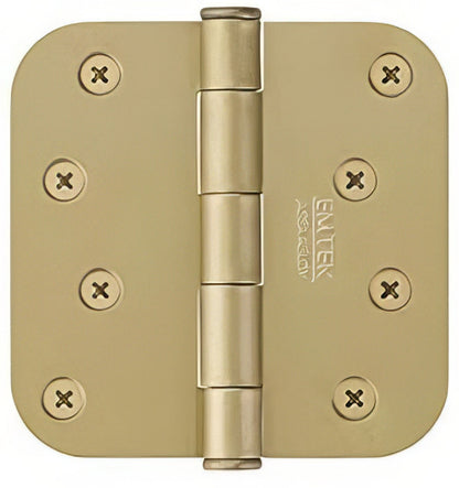 Emtek 91034US 4" x 4" Plated Steel Residential Duty 5/8" Radius Round Corner Plain Bearing Hinges - Pair