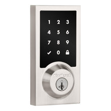 Kwikset 918CNTZW700-15S Contemporary Home Connect Touchscreen Connected Smart Lock Deadbolt with Z-Wave 700 Long Range and SmartKey with RCALFD Latch and RCS Strike Satin Nickel Finish.