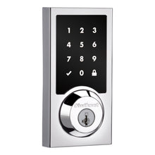 Kwikset 918CNTZW700-26S Contemporary Home Connect Touchscreen Connected Smart Lock Deadbolt with Z-Wave 700 Long Range and SmartKey with RCALFD Latch and RCS Strike Bright Chrome Finish.