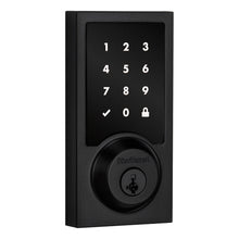 Kwikset 918CNTZW700-514S Contemporary Home Connect Touchscreen Connected Smart Lock Deadbolt with Z-Wave 700 Long Range and SmartKey with RCALFD Latch and RCS Strike Matte Black Finish.