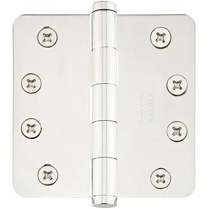 Emtek 4" x 4" Plain Bearing 1/4" Radius Corners Mortise Hinge - Pair