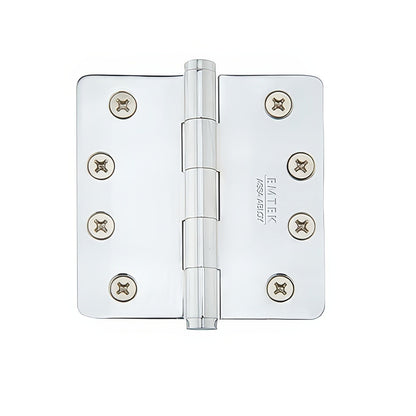 Emtek 4" x 4" Plain Bearing 1/4" Radius Corners Mortise Hinge - Pair
