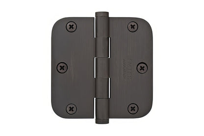 Emtek 92033US 3-1/2" x 3-1/2" Plated Steel Heavy Duty 5/8" Radius Round Corner Plain Bearing Hinges - Pair