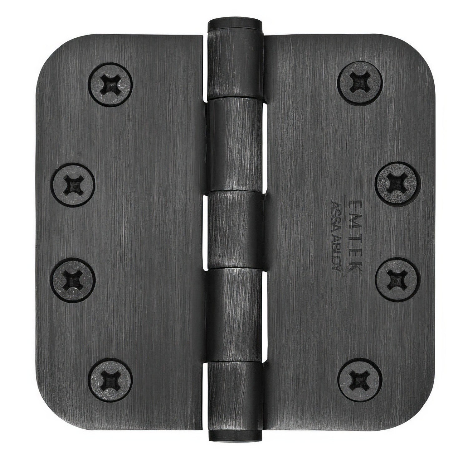 Emtek 92034US 4" x 4" Plated Steel Heavy Duty 5/8" Radius Round Corner Plain Bearing Hinges - Pair