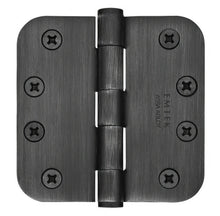 Emtek 92034US 4" x 4" Plated Steel Heavy Duty 5/8" Radius Round Corner Plain Bearing Hinges - Pair