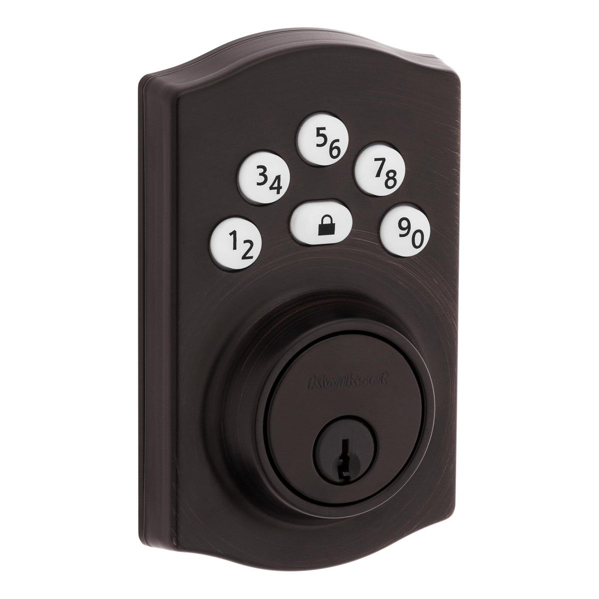 Kwikset 9240TRL-11P Traditional Powerbolt Electronic SmartCode Deadbolt with 4AL Latch and RCS Strike Venetian Bronze Finish.