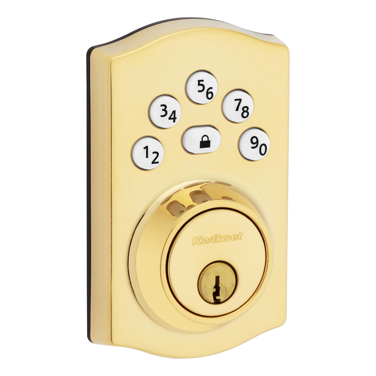 Kwikset 9240TRL-L03 Traditional Powerbolt Electronic SmartCode Deadbolt with 4AL Latch and RCS Strike Lifetime Brass Finish.