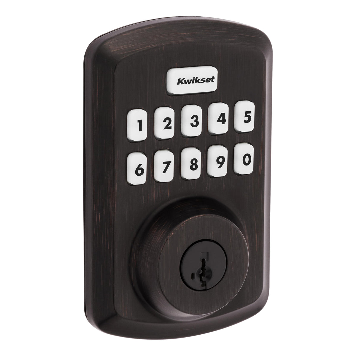 Kwikset 9250TRS-11PS Transitional Powerbolt 2 Electronic SmartCode Deadbolt SmartKey with 4AL Latch and RCS Strike Venetian Bronze Finish.