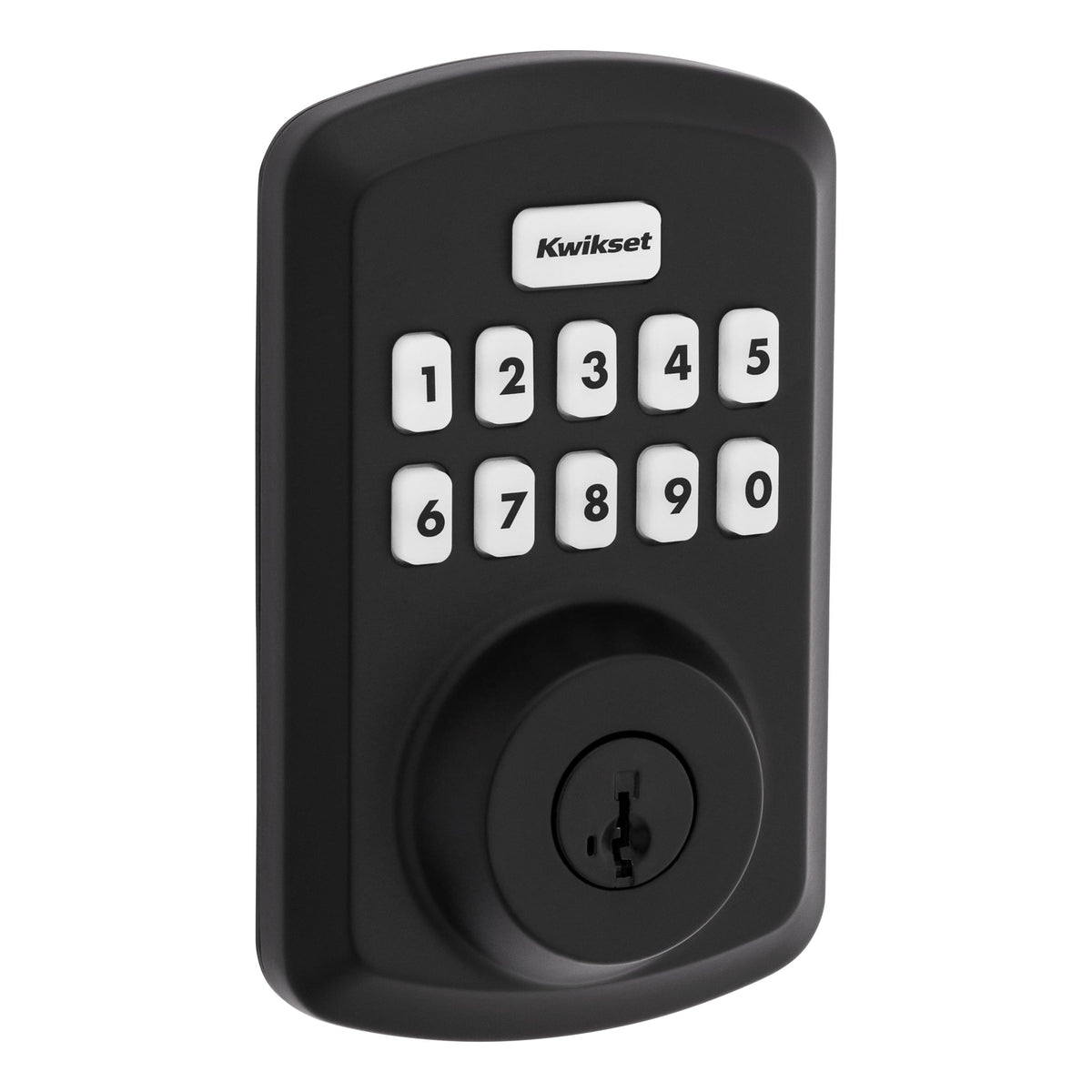 Kwikset 9250TRS-514S Transitional Powerbolt 2 Electronic SmartCode Deadbolt SmartKey with 4AL Latch and RCS Strike Matte Black Finish.