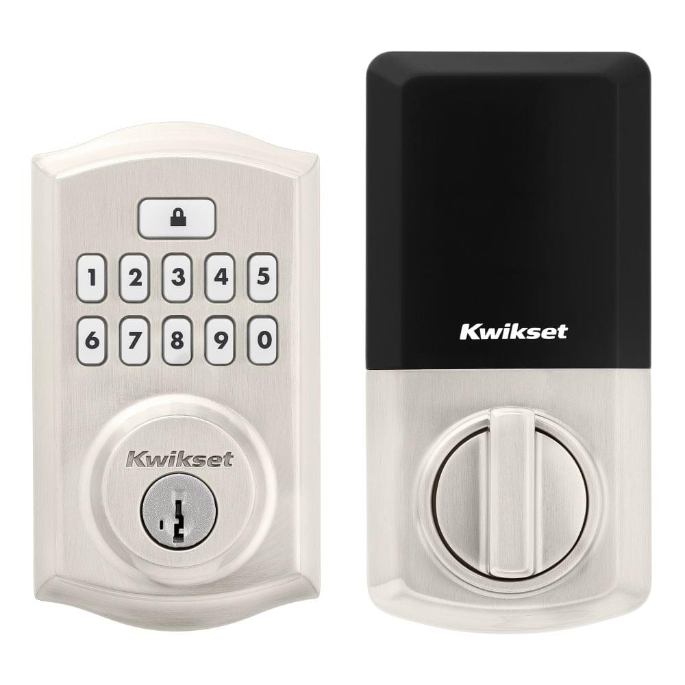 Kwikset 9260TRL-15S Traditional SmartCode Keypad Electronic Deadbolt SmartKey Satin Nickel Finish.
