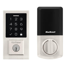 Kwikset 9270CNT-15S Contemporary SmartCode Touchpad Electronic Deadbolt SmartKey Satin Nickel Finish.