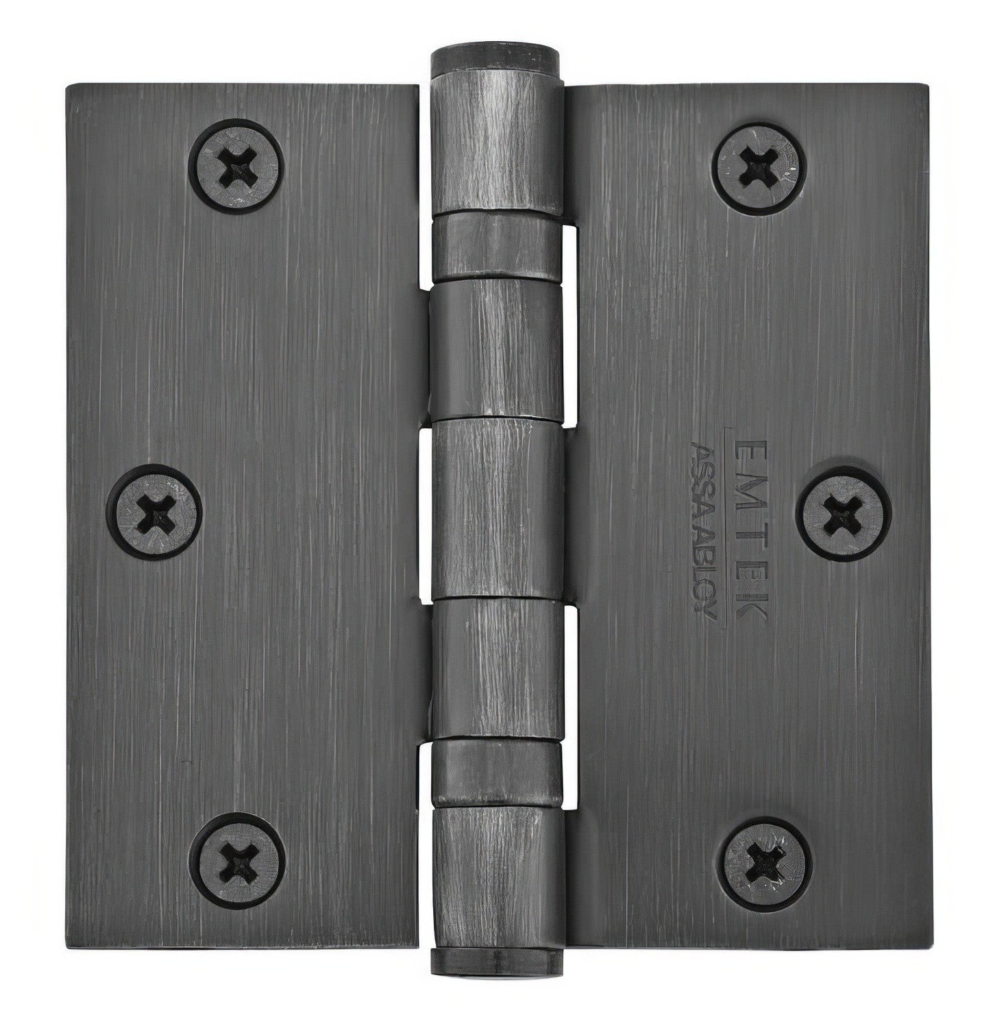 Emtek 94013US 3-1/2" x 3-1/2" Plated Steel Heavy Duty Square Corner Ball Bearing Hinges - Pair