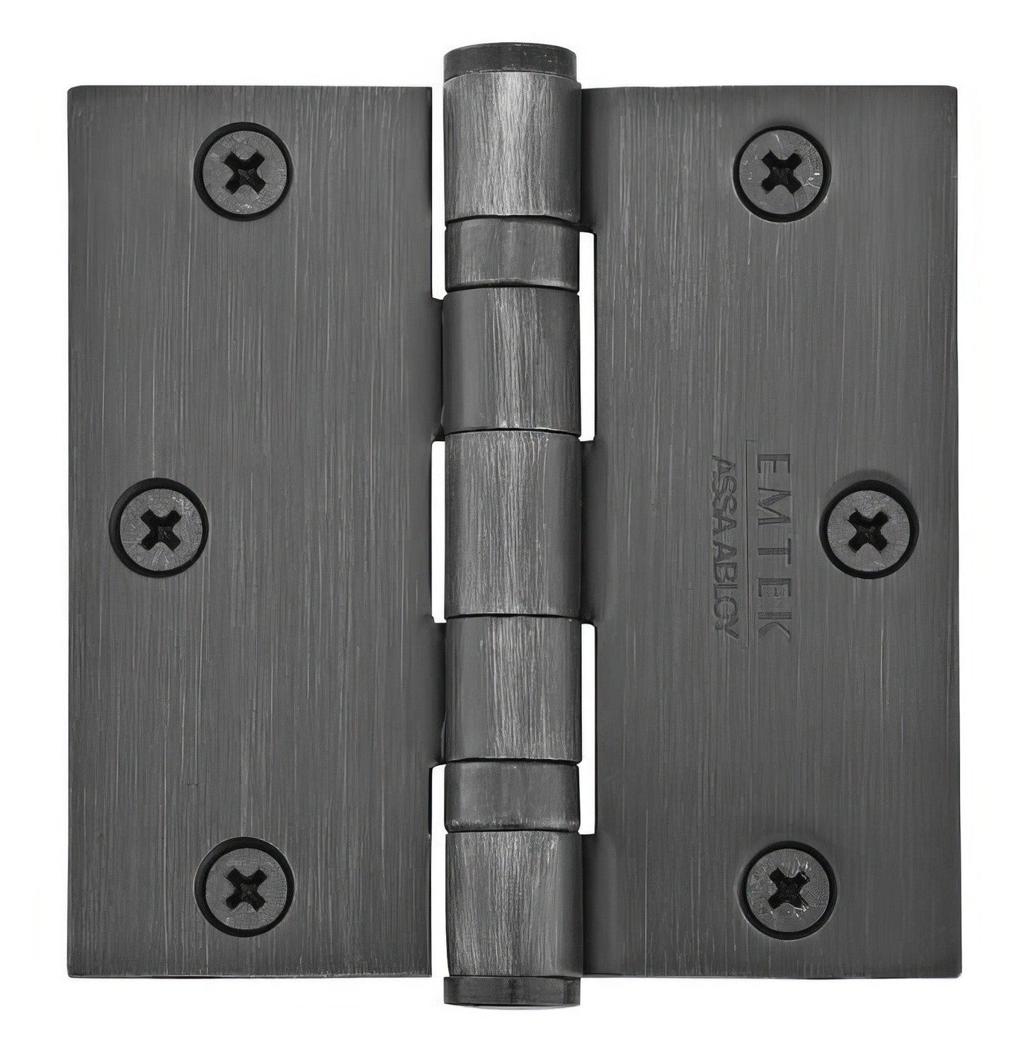 Emtek 94013US 3-1/2" x 3-1/2" Plated Steel Heavy Duty Square Corner Ball Bearing Hinges - Pair.