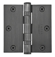 Emtek 94013US 3-1/2" x 3-1/2" Plated Steel Heavy Duty Square Corner Ball Bearing Hinges - Pair.