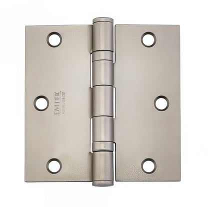 Emtek 94013US 3-1/2" x 3-1/2" Plated Steel Heavy Duty Square Corner Ball Bearing Hinges - Pair