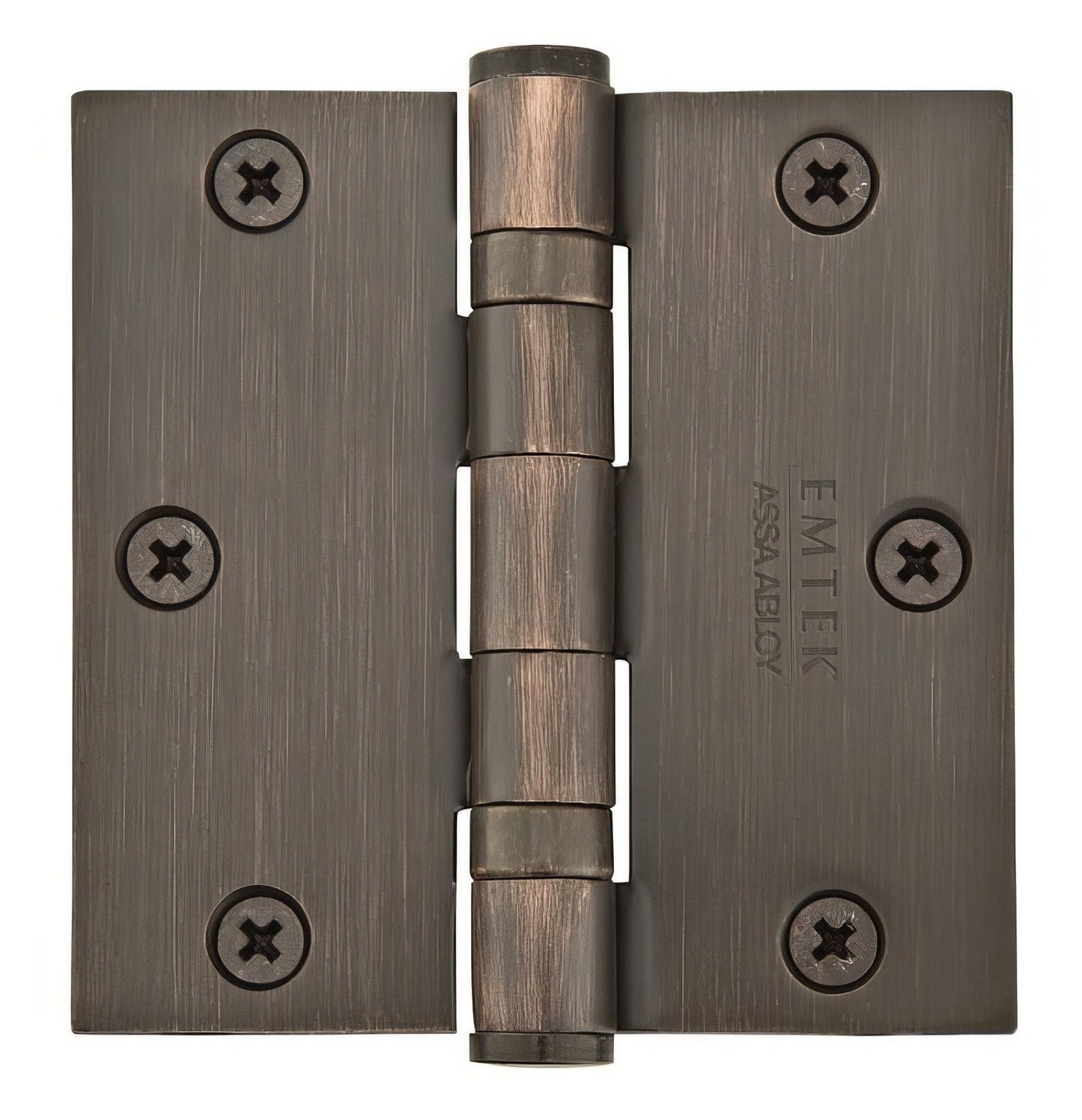 Emtek 94013US 3-1/2" x 3-1/2" Plated Steel Heavy Duty Square Corner Ball Bearing Hinges - Pair