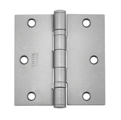 Emtek 94013US 3-1/2" x 3-1/2" Plated Steel Heavy Duty Square Corner Ball Bearing Hinges - Pair.