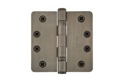 Emtek 94013US 3-1/2" x 3-1/2" Plated Steel Heavy Duty Square Corner Ball Bearing Hinges - Pair.