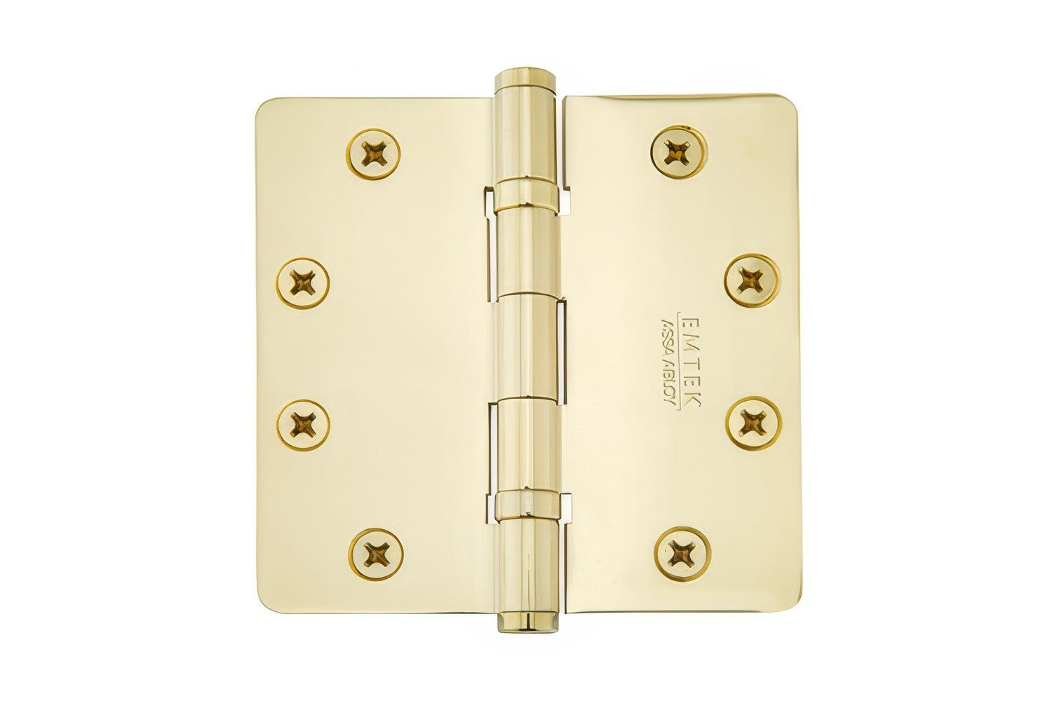 Emtek 94013US 3-1/2" x 3-1/2" Plated Steel Heavy Duty Square Corner Ball Bearing Hinges - Pair