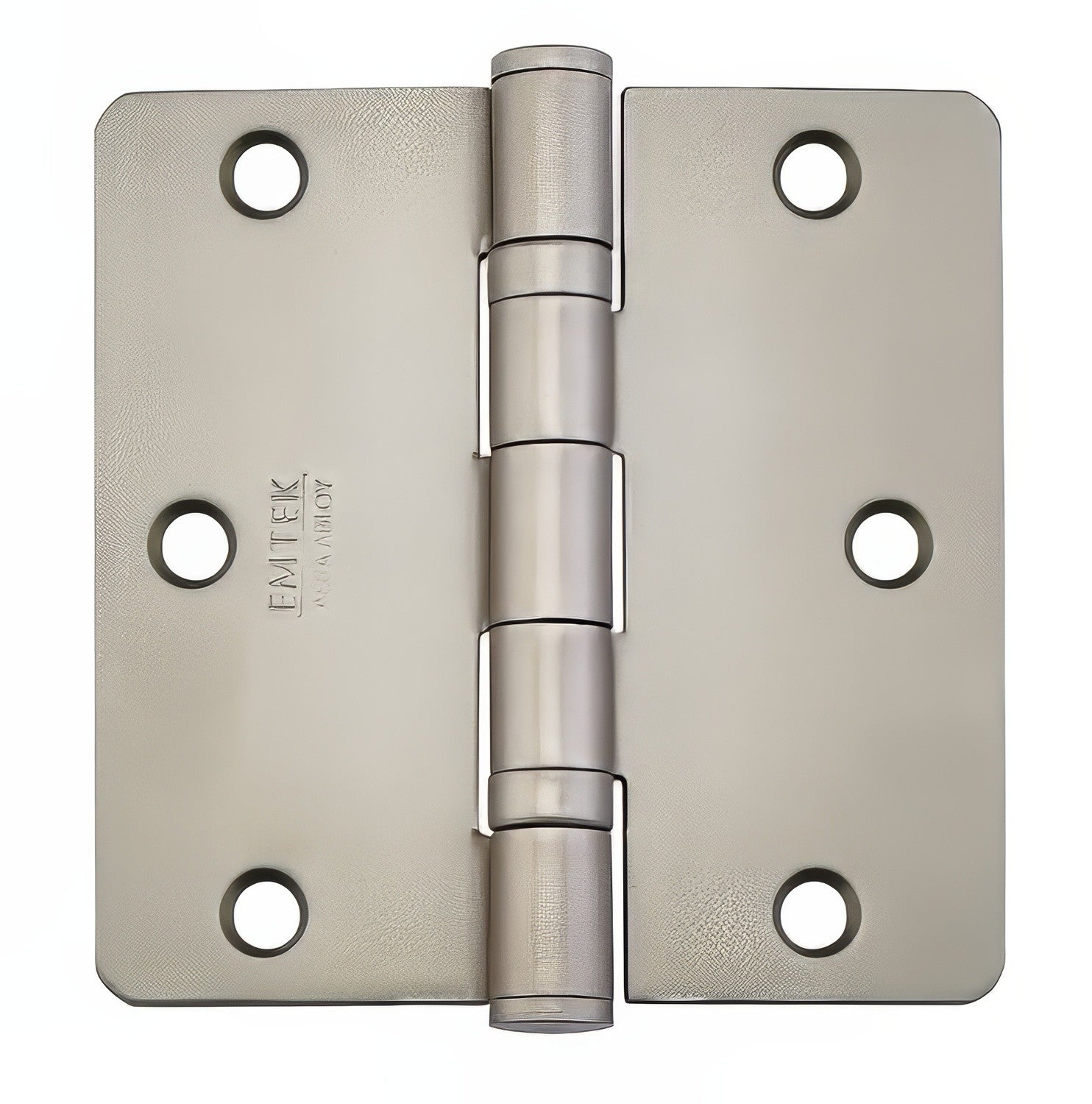 Emtek 94023US 3-1/2" x 3-1/2" Plated Steel Heavy Duty 1/4" Radius Round Corner Ball Bearing Hinges - Pair.