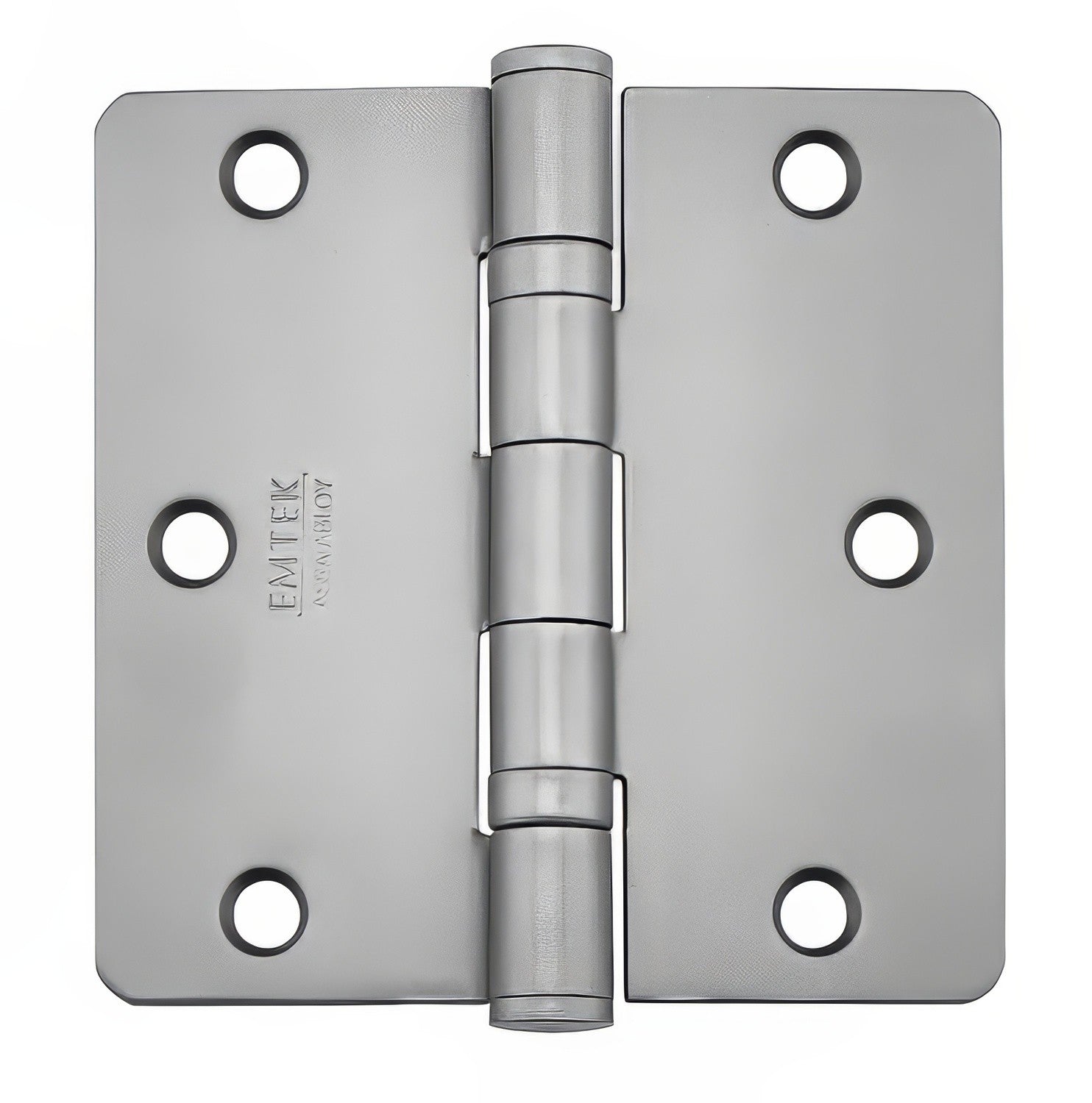 Emtek 94023US 3-1/2" x 3-1/2" Plated Steel Heavy Duty 1/4" Radius Round Corner Ball Bearing Hinges - Pair.
