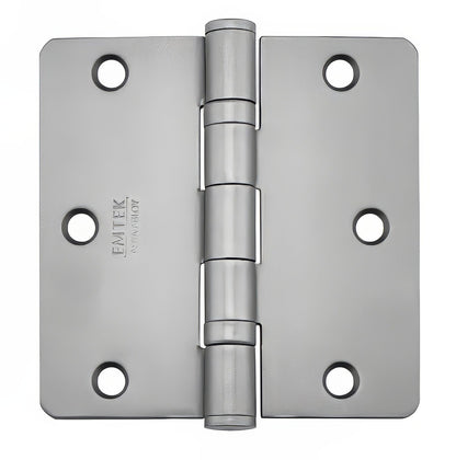 Emtek 94023US 3-1/2" x 3-1/2" Plated Steel Heavy Duty 1/4" Radius Round Corner Ball Bearing Hinges - Pair.