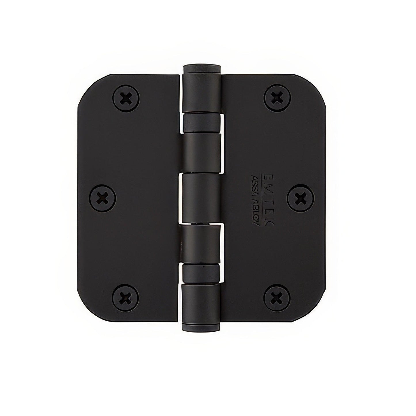 Emtek 94023US 3-1/2" x 3-1/2" Plated Steel Heavy Duty 1/4" Radius Round Corner Ball Bearing Hinges - Pair.