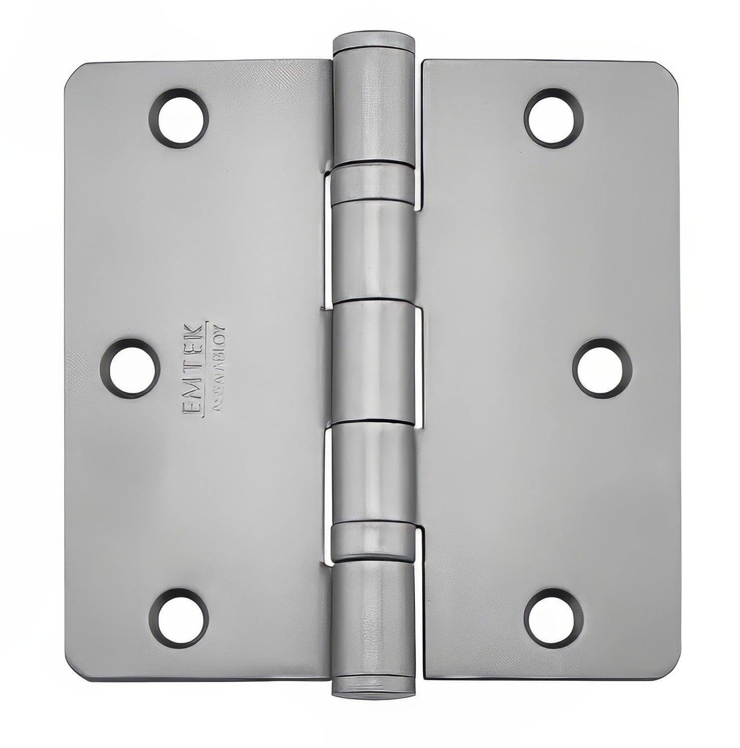 Emtek 94023US 3-1/2" x 3-1/2" Plated Steel Heavy Duty 1/4" Radius Round Corner Ball Bearing Hinges - Pair.