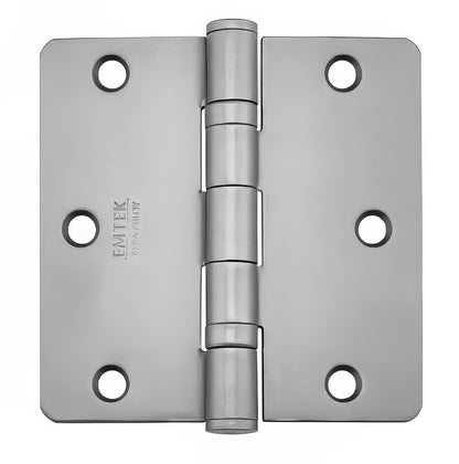 Emtek 94023US 3-1/2" x 3-1/2" Plated Steel Heavy Duty 1/4" Radius Round Corner Ball Bearing Hinges - Pair.