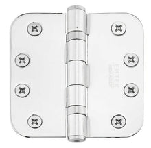 Emtek 4" x 4" Plated Steel Heavy Duty 5/8" Radius Round Corner Ball Bearing Hinges - Pair