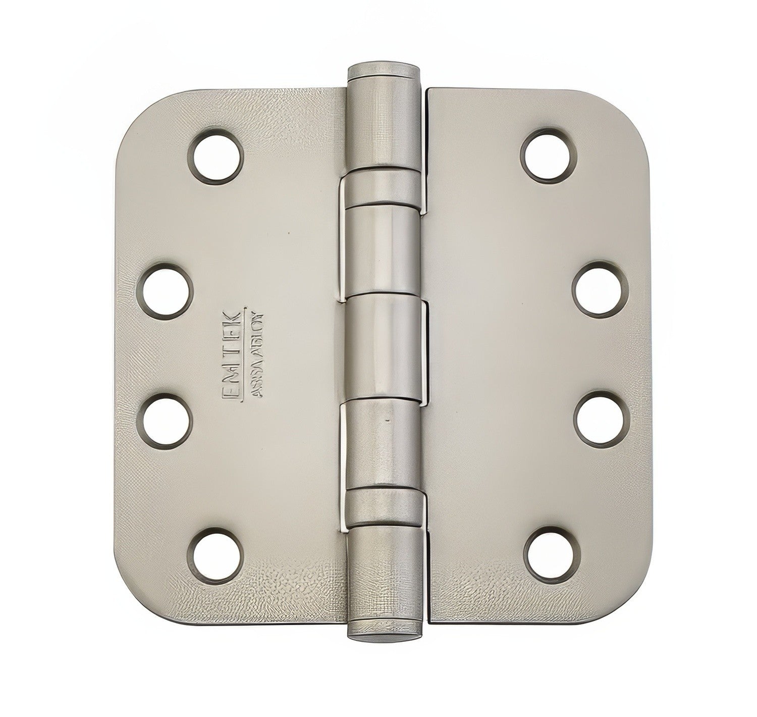 Emtek 4" x 4" Plated Steel Heavy Duty 5/8" Radius Round Corner Ball Bearing Hinges - Pair