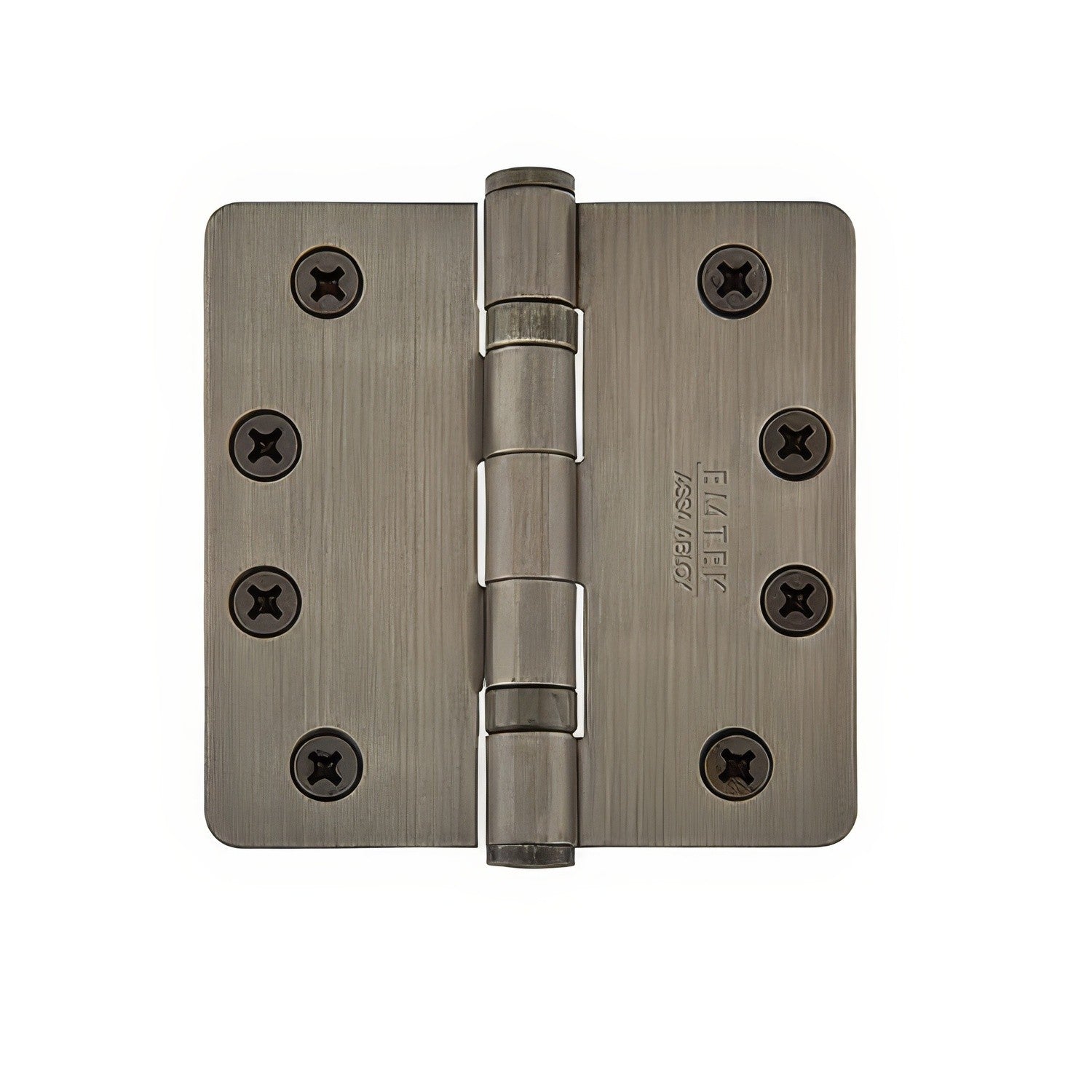 Emtek 4" x 4" Plated Steel Heavy Duty 5/8" Radius Round Corner Ball Bearing Hinges - Pair