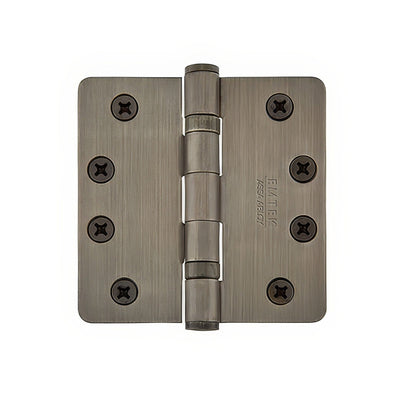 Emtek 4" x 4" Plated Steel Heavy Duty 5/8" Radius Round Corner Ball Bearing Hinges - Pair