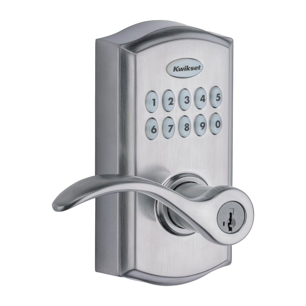 Kwikset 955PML-26DS Pembroke Lever Commercial Grade Electronic Smartcode Lever Lock with SmartKey Satin Chrome Finish.