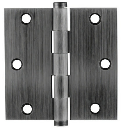 Emtek 3.5" x 3.5" Solid Brass Square Corner Plain Bearing Mortise Hinge - Pair