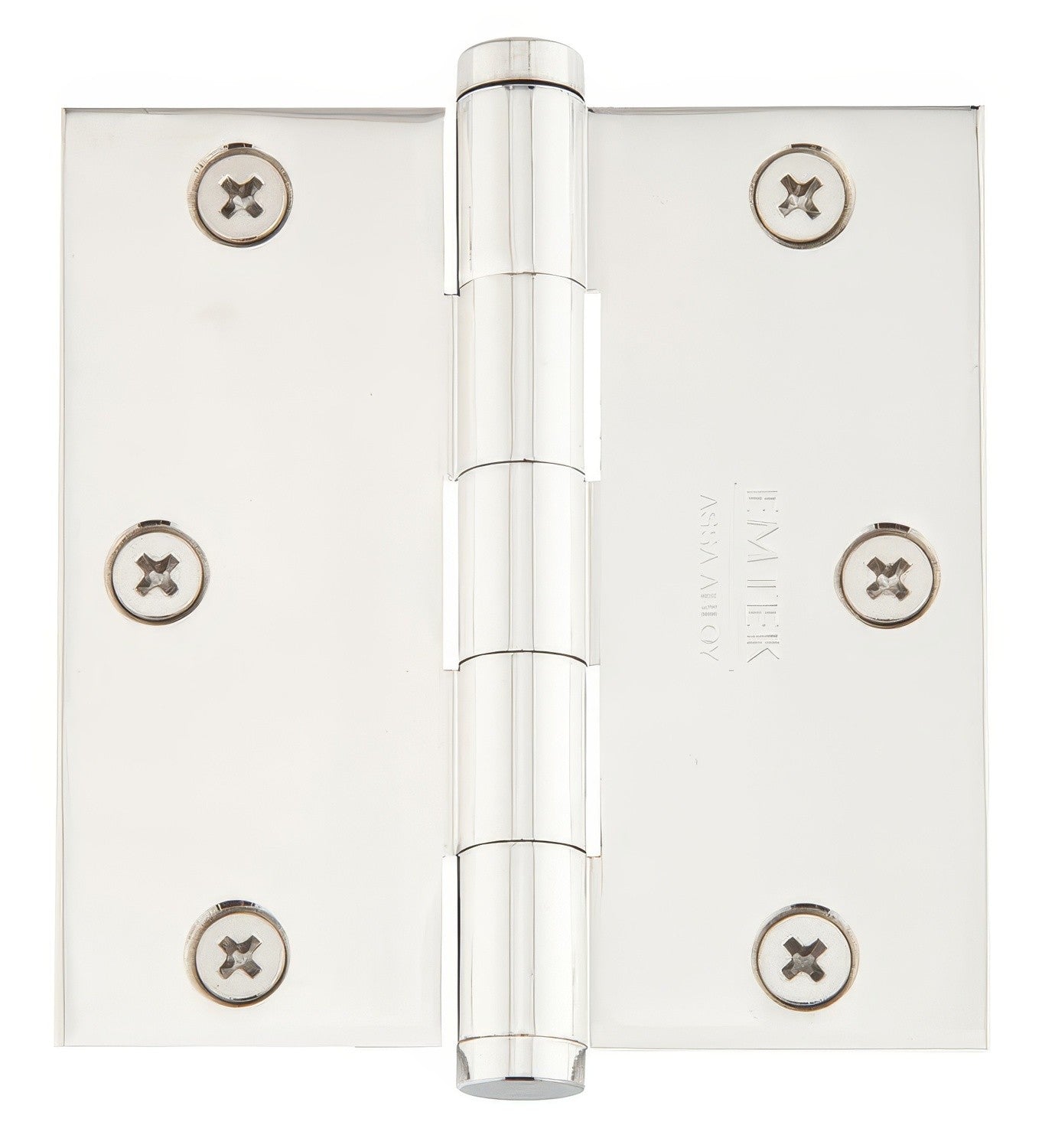 Emtek 3.5" x 3.5" Solid Brass Square Corner Plain Bearing Mortise Hinge - Pair