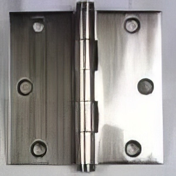 Emtek 3.5" x 3.5" Solid Brass Square Corner Plain Bearing Mortise Hinge - Pair