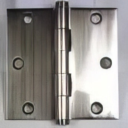 Emtek 3.5" x 3.5" Solid Brass Square Corner Plain Bearing Mortise Hinge - Pair