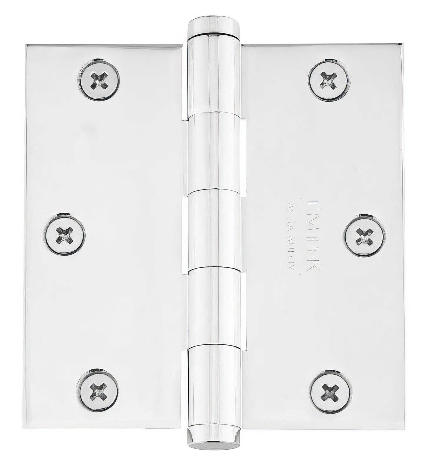 Emtek 3.5" x 3.5" Solid Brass Square Corner Plain Bearing Mortise Hinge - Pair