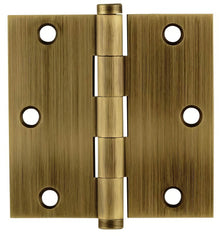 Emtek 3.5" x 3.5" Solid Brass Square Corner Plain Bearing Mortise Hinge - Pair